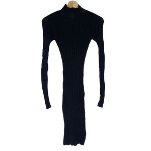 h&m long sleeve rib dress